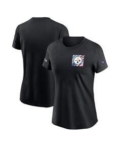 Черная женская футболка Tri-Blend Pittsburgh Steelers 2023 NFL Crucial Catch Sideline Nike, черный
