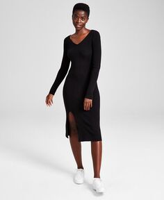 Женское платье-свитер миди с v-образным вырезом And Now This, черный