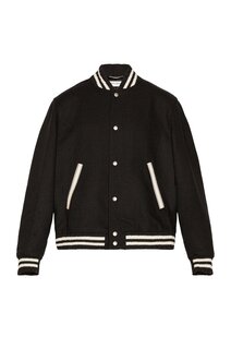 Куртка Saint Laurent Teddy College Varsity, черный