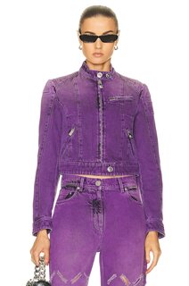 Куртка Versace Denim, цвет Black &amp; Dark Orchid