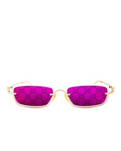 Солнцезащитные очки Gucci Rectangular, цвет Gold &amp; Violet