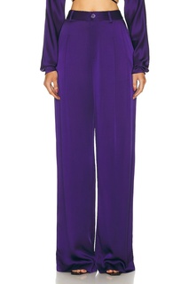 Брюки Lapointe Doubleface Satin Relaxed Pleated, фиолетовый