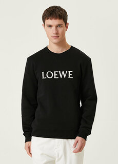 Черный жаккардовый свитшот с логотипом Loewe