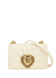 Женская кожаная сумка через плечо devotion среднего размера, белая Dolce&amp;Gabbana