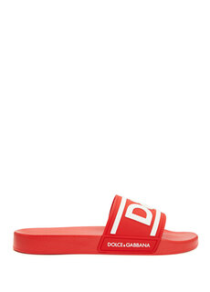Мужские тапочки с красным логотипом Dolce&amp;Gabbana