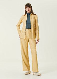 Желтые широкие брюки из искусственной кожи Stella McCartney