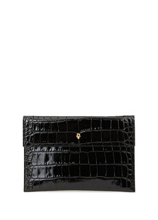 Черная женская кожаная портфель для рук Alexander McQueen