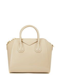Маленькая женская кожаная сумка antigona бежевого цвета Givenchy
