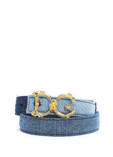 Синий женский джинсовый ремень dg girls Dolce&amp;Gabbana