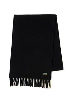 Черный шерстяной шарф унисекс Lacoste