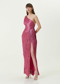 Розовое шелковое вечернее платье макси esther Maria Lucia Hohan