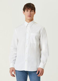 Белая рубашка с узором в стиле барокко Versace