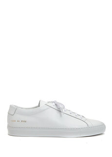 Мужские кожаные кроссовки с белым логотипом Common Projects