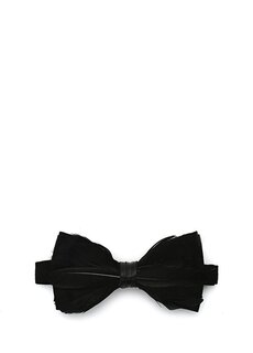 Черный замшевый галстук-бабочка с перьями genius-bowtie