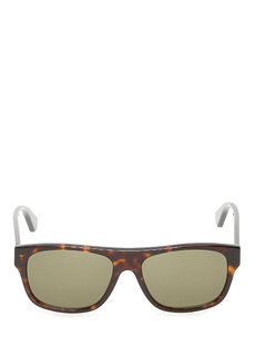 Коричневые мужские солнцезащитные очки с черепаховым узором Gucci