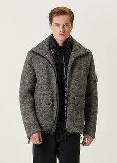 Серое шерстяное пальто Dolce&amp;Gabbana