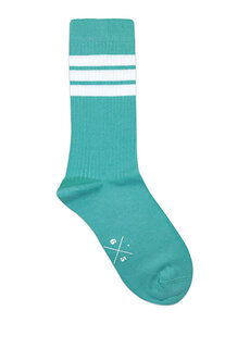 Бело-зеленые женские носки в три полоски 6x5