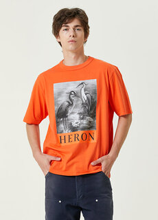 Оранжевая футболка с логотипом Heron Preston