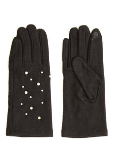 Женские шерстяные перчатки с черным жемчугом Beymen