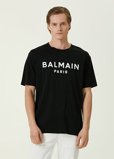 Черно-белая футболка с логотипом Balmain