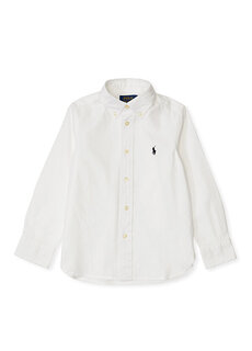 Белая рубашка с логотипом для мальчика Polo Ralph Lauren