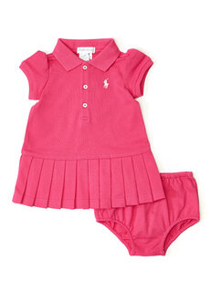 Розовое платье-поло для маленьких девочек Polo Ralph Lauren