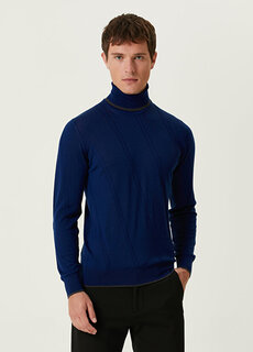 Синий шерстяной свитер с водолазкой Pal Zileri
