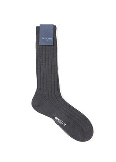 Серые мужские шерстяные носки с логотипом Bresciani