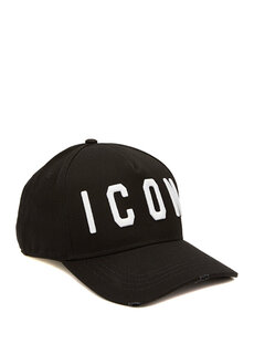 Icon черно-белая мужская шляпа с вышивкой Dsquared2