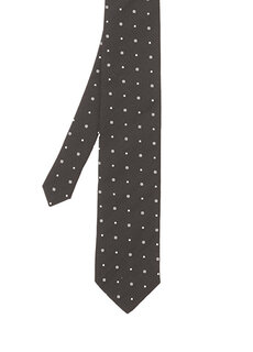Черный шелковый галстук в горошек Beymen