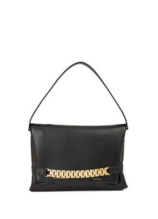 Женская кожаная сумка с черной цепочкой Victoria Beckham