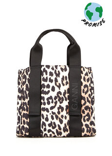 Женская сумка через плечо с леопардовым логотипом Ganni