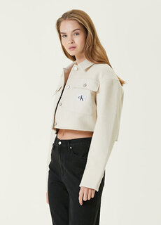 Кремовое укороченное пальто Calvin Klein