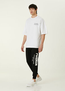 Черно-белые спортивные штаны-джоггеры с логотипом Alexander McQueen