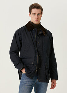 Темно-синее бархатное пальто с воротником Polo Ralph Lauren