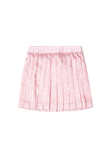 Плиссированная юбка для девочек розового цвета с цветочным узором Versace
