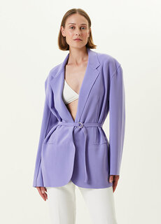 Пурпурная куртка с поясом Norma Kamali