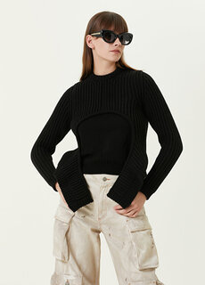 Черный кашемировый свитер с воротником стойкой Off-White