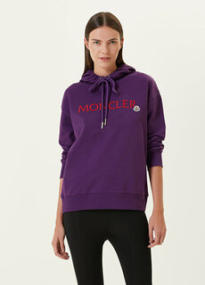 Пурпурная толстовка с капюшоном и логотипом Moncler