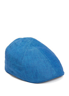 Мужская льняная шапка темно-синего цвета Stetson
