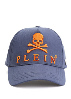 Темно-синяя мужская шляпа с логотипом Philipp Plein