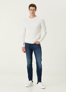 Узкие зауженные джинсовые брюки цвета индиго 7 For All Mankind
