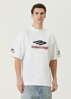 Белая футболка с логотипом 3b icon Balenciaga