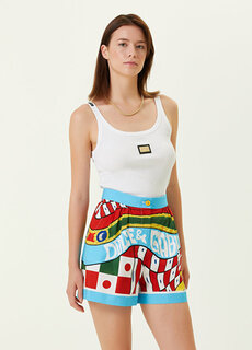 Белая майка с u-образным вырезом и логотипом Dolce&amp;Gabbana