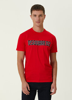 Красная футболка с логотипом surfer gang Dsquared2
