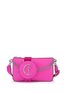 Розовая женская кожаная сумка loubile hybrid hybrid Christian Louboutin
