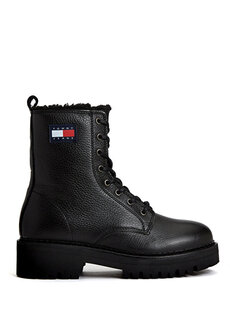 Черные женские кожаные ботинки Tommy Hilfiger