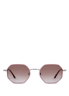 Солнцезащитные очки унисекс xs gladis 6703 0 с геометрическим рисунком серебристо-розового цвета Gigi Studios