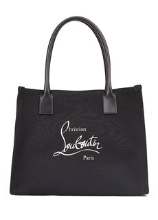 Большая черная кожаная сумка-шоппер nastroloubi Christian Louboutin