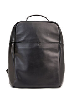 Мужской кожаный рюкзак с черным логотипом Beymen